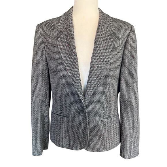 Pendleton Woolen Mills Womens Blazer 100% Virgin Wool Gray Flecked Tweed 14 - Picture 1 of 11